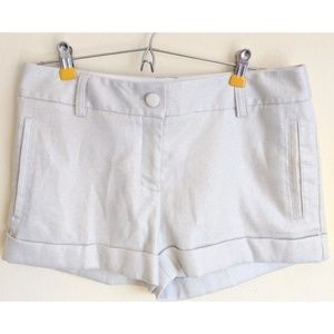 SALE Express Silver Sparkly Cuffed Shorts -